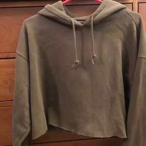 Urban outfitters olive green cropped hoodie